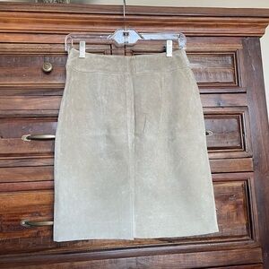 EXPRESS Suede Skirt Midi Pencil Skirt, Light Tan Skirt, Tan Suede Skirt, Lined